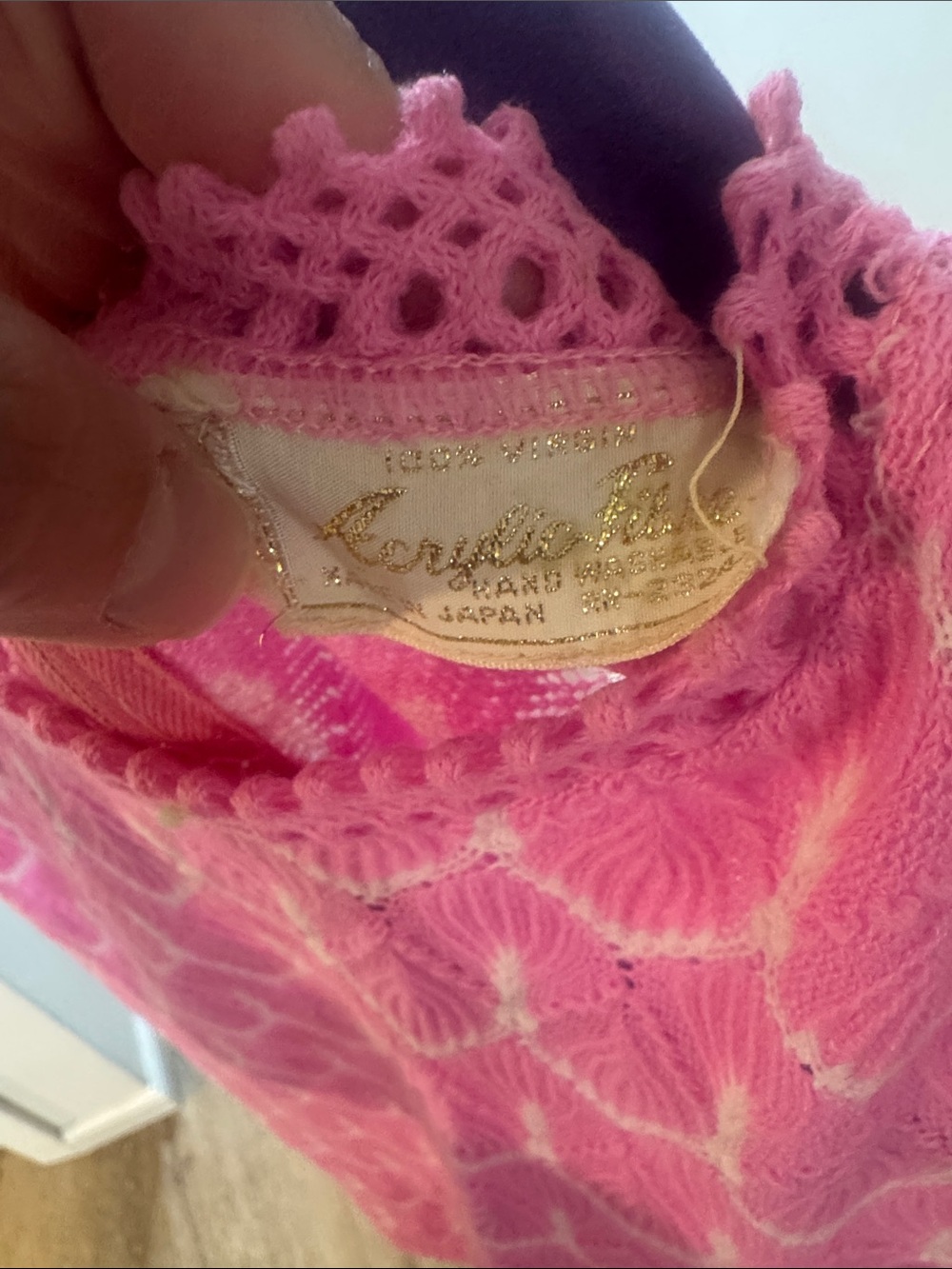 Vintage Sleeveless Pink Knit Shell Top - Picture 3 of 5